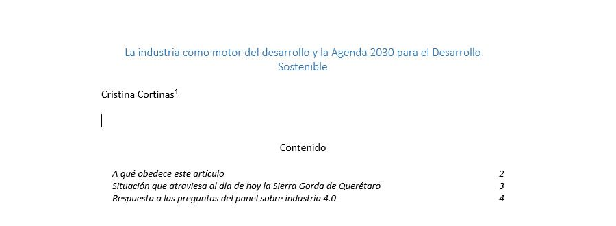 La industria como motor del desarrollo y la Agenda 2030 para el Desarrollo Sostenible