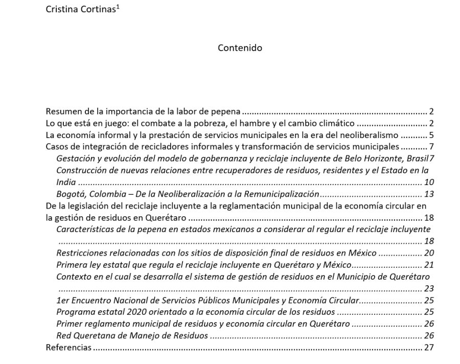 Modelos de gobernanza y reciclaje incluyente Para una economía circular comunitaria carbono neutra