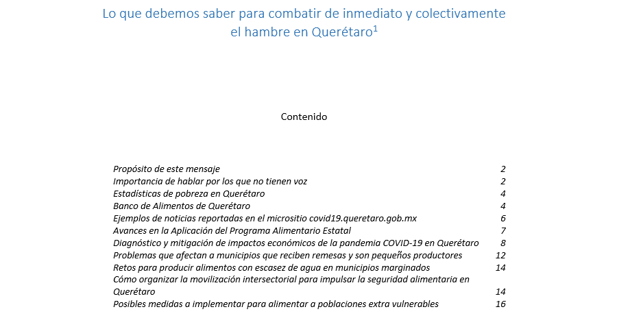 Posibles medidas a implementar para alimentar a poblaciones extra vulnerables