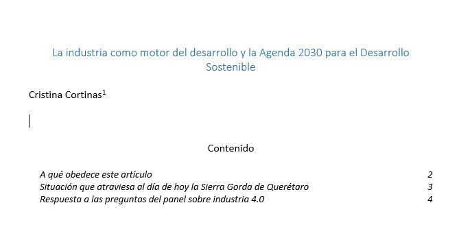 La industria como motor del desarrollo y la Agenda 2030 para el Desarrollo Sostenible