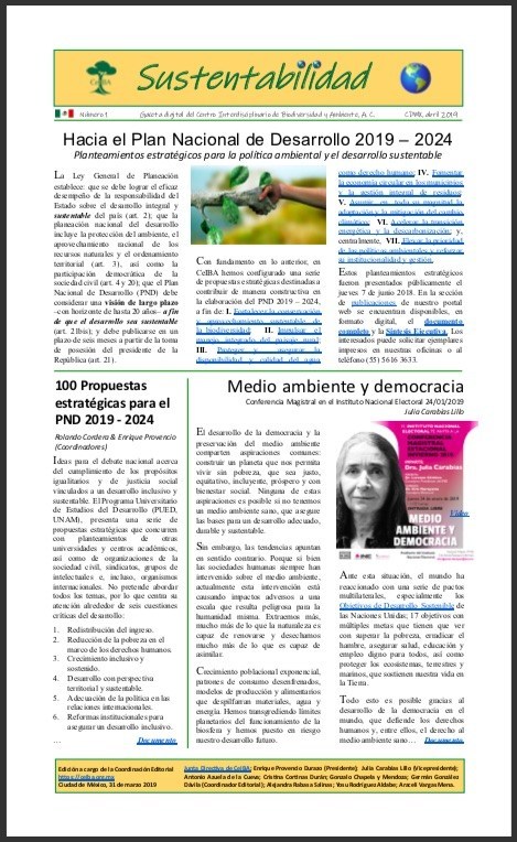 Primer número de la Gaceta Digital de CeIBA