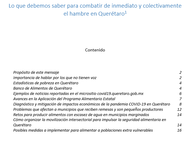 Posibles medidas a implementar para alimentar a poblaciones extra vulnerables