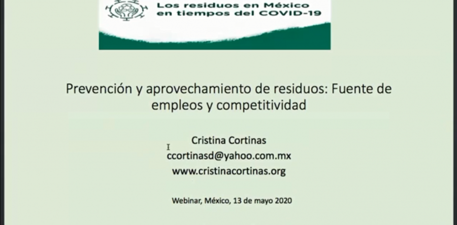 Participación en Webinar “Los residuos en México en tiempos de COVID-19”