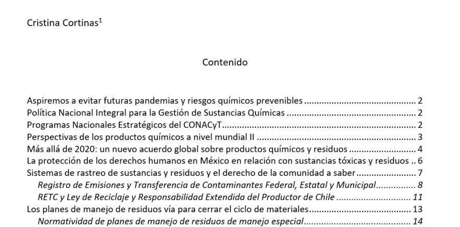 Instrumentos de política para cerrar el ciclo de materiales y mitigar riesgos químicos a la salud y al ambiente