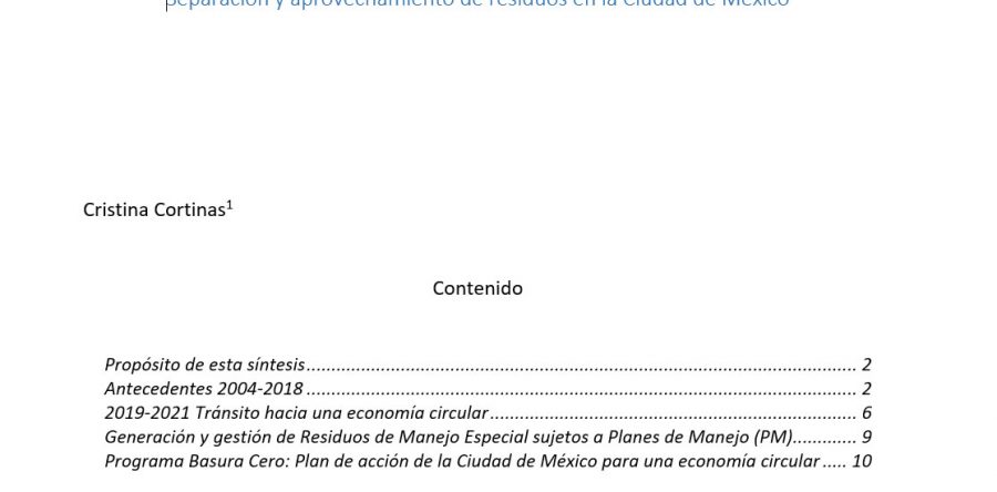 Ley General de Economía Circular experiencias de la CDMX y aspiraciones de los jóvenes