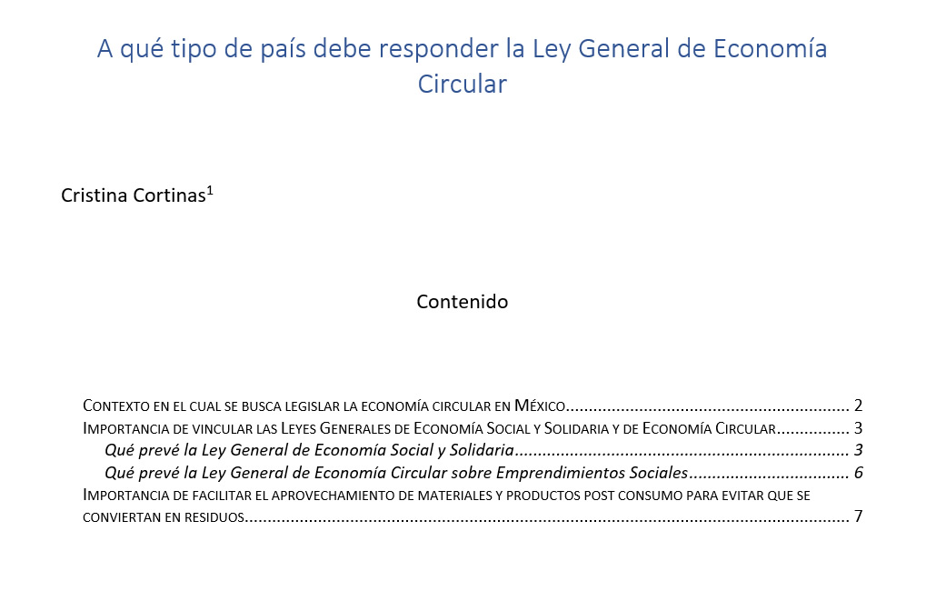 A qué tipo de país debe responder la Ley General de Economía Circular ...