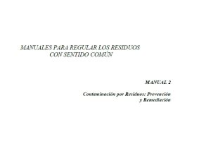 Book Cover: (MANUAL 2) Contaminación por Residuos: Prevención y Remediación