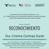 Reconocimiento de la SCJN a Dra. Cristina Cortinas
