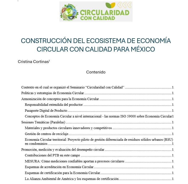 Construcción de economía circular con calidad en México