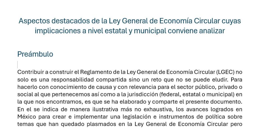 Aspectos destacados de la Ley General de Economía Circular