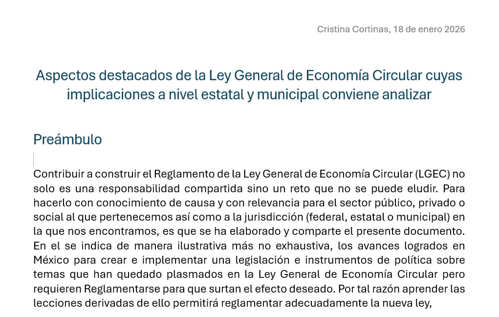 Aspectos destacados de la Ley General de Economía Circular