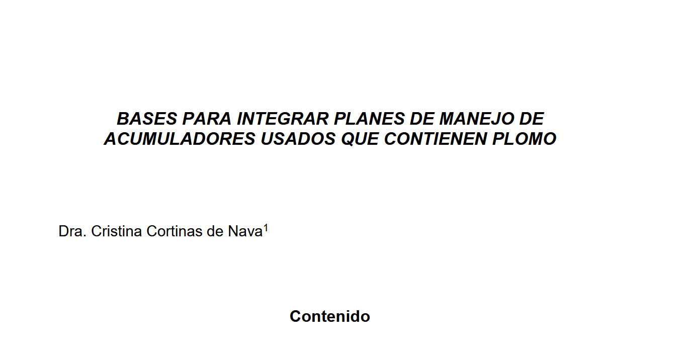 BASES PARA INTEGRAR PLANES DE MANEJO DE