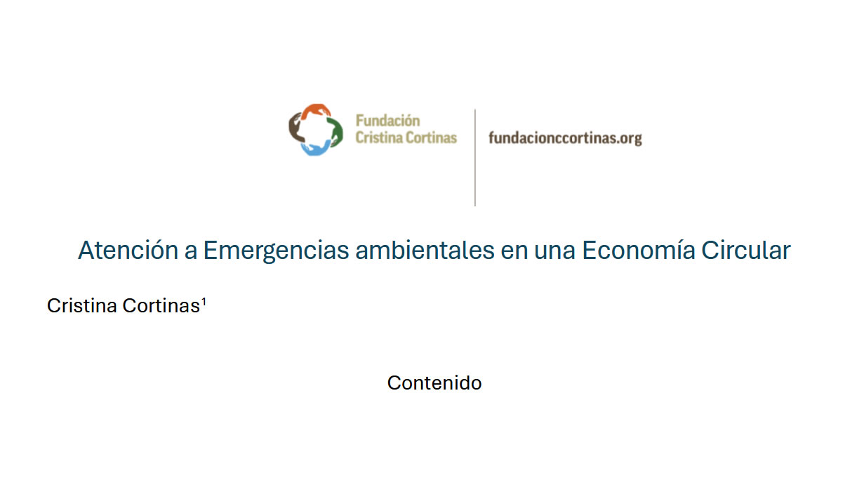 Atención a emergencias ambientales en una economía circular