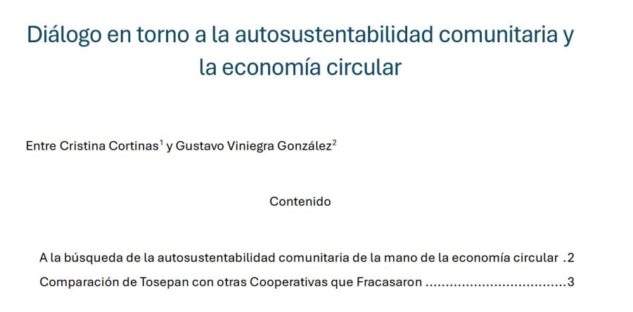 Diálogo en torno a la autosustentabilidad comunitaria y la economía circular