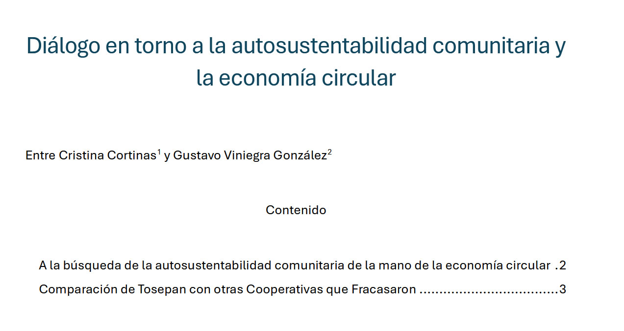 Diálogo en torno a la autosustentabilidad comunitaria y la economía circular