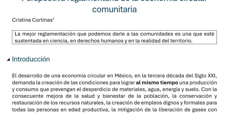 Difusión de la Perspectiva reglamentaria de la economía circular comunitaria.