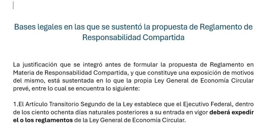 Bases legales en las que se sustentó la propuesta de Reglamento de Responsabilidad Compartida